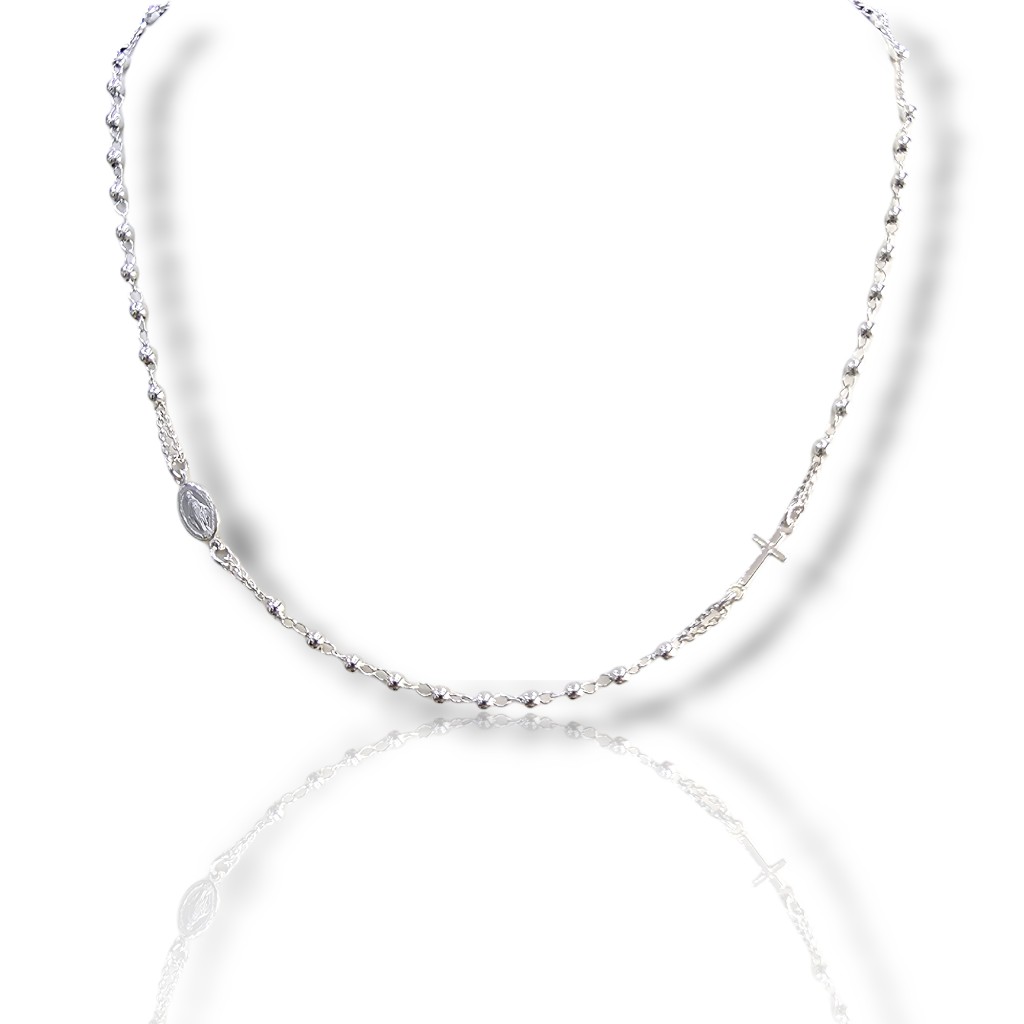 Ροζάριο απο επιπλατινωμένο ασήμι 925° (SHK905128)